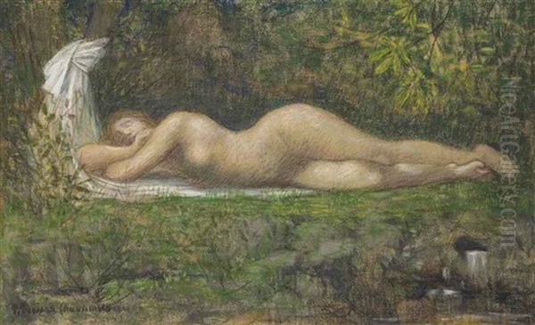 La Source Oil Painting by Pierre Puvis de Chavannes