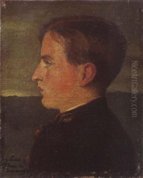 Jeune Homme De Profil En Habit Militaire Oil Painting by Pierre Puvis de Chavannes