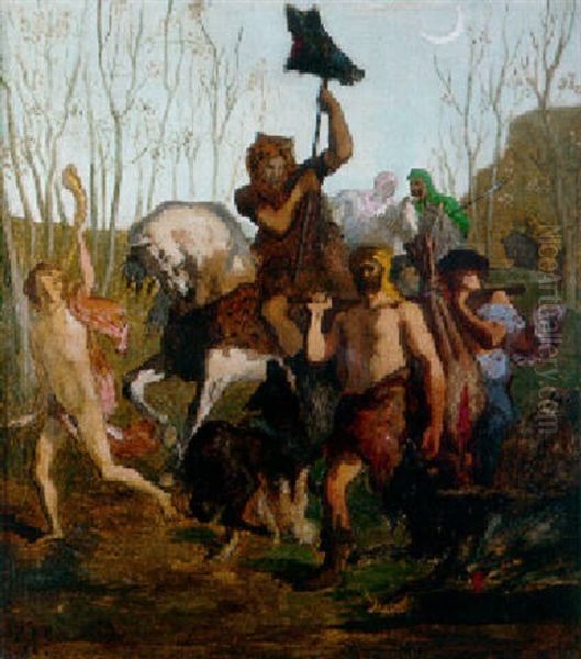 Le Retour D'une Chasse D'esau Oil Painting by Pierre Puvis de Chavannes