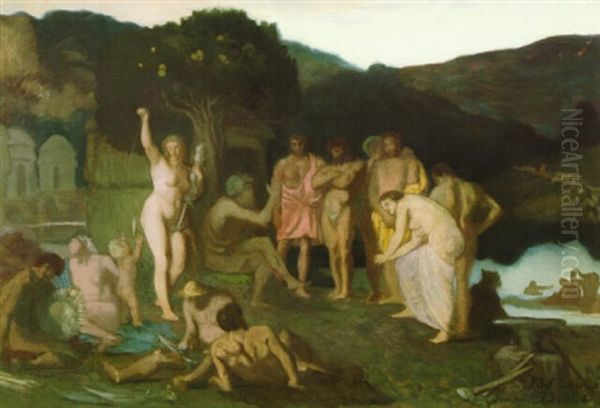 Le Repos Oil Painting by Pierre Puvis de Chavannes