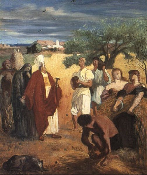 Summer, Ruth And Boaz In The Cornfields Oil Painting by Pierre Puvis de Chavannes