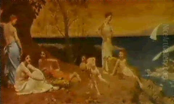 Doux Pays Oil Painting by Pierre Puvis de Chavannes