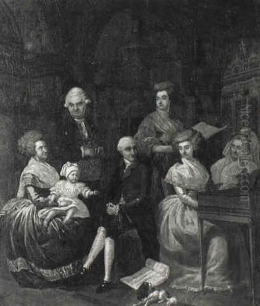 Portrait De Famille Oil Painting by Louis Francois Gerard van der Puyl