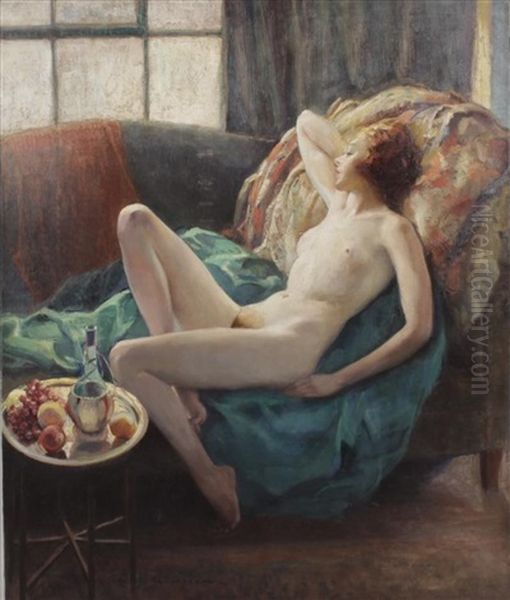 Reclining Nude Oil Painting by Ellen Bernard Thompson Pyle