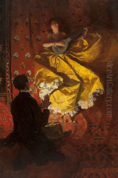 A Puppet Of Fate, Harper's New Monthly Magazine, Story Illustration, December 1899 Oil Painting by Howard Pyle