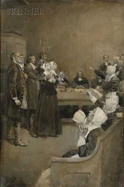 The Trial Of A Witch Oil Painting by Howard Pyle