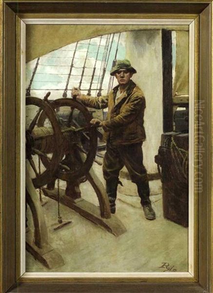 Page At The Wheel Oil Painting by Howard Pyle