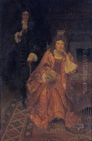 Beatrix And Esmond Oil Painting by Howard Pyle