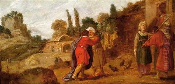 The Return Of The Prodigal Son Oil Painting by Jacob Symonsz Pynas