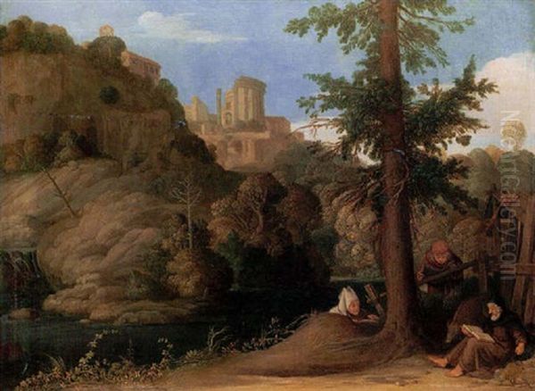 Landscape With The Temptation Of Saint Anthony Oil Painting by Jacob Symonsz Pynas