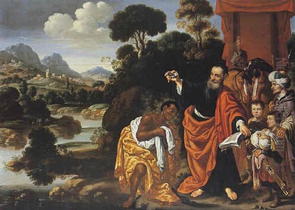 Saint Philippe Baptisant L'ennuque De La Reine Sandace Oil Painting by Jacob Symonsz Pynas