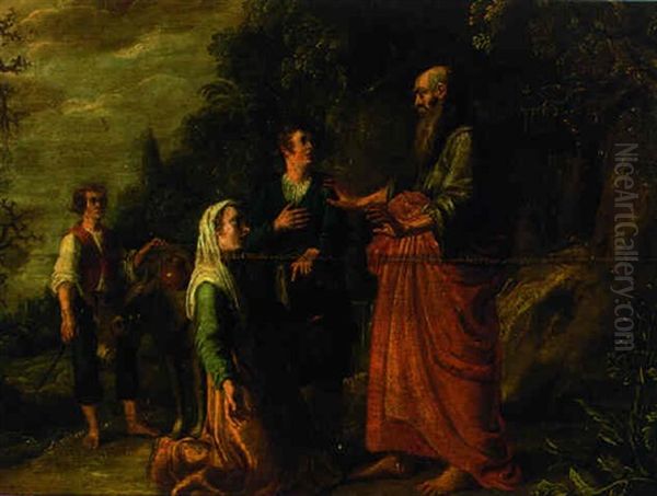 The Shunamite Woman Asking Elisha To Awaken Her Dead Son Oil Painting by Jacob Symonsz Pynas