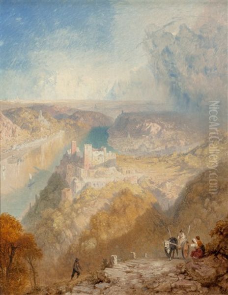 The Castle Of Rheinstein, 1860 Oil Painting by James Baker Pyne