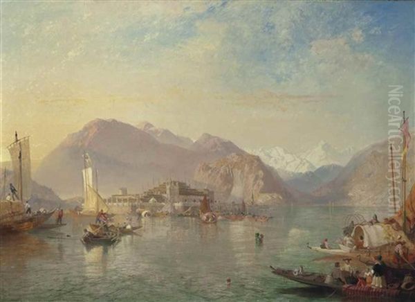 Isola Bella, Lake Maggiore, Italy Oil Painting by James Baker Pyne