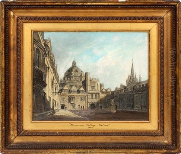 Brasenose College Oxford Oil Painting by James Baker Pyne