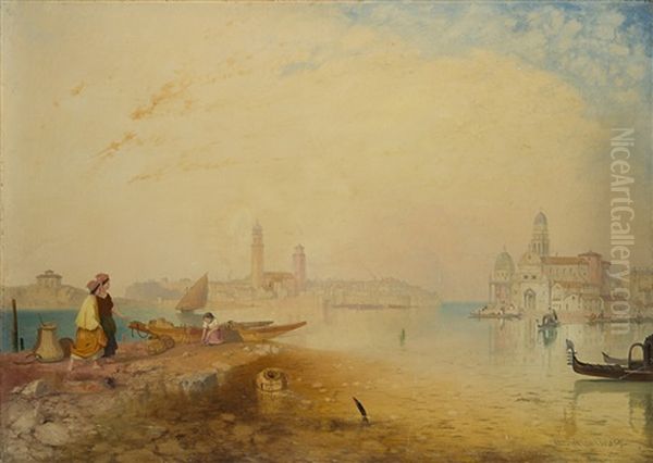 L'isola Di Murano, Venezia Oil Painting by James Baker Pyne