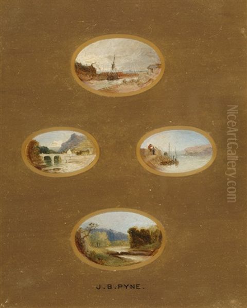 Landscapes (4 Works In 1 Frame) by James Baker Pyne