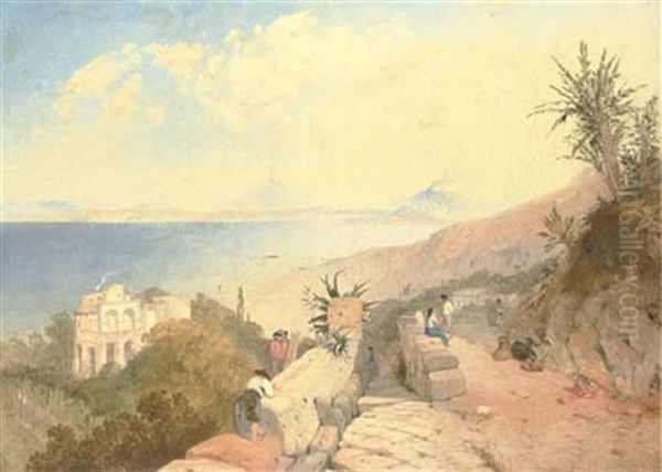 The Neapolitan Gulf Islands From Mount Ischia Oil Painting by James Baker Pyne