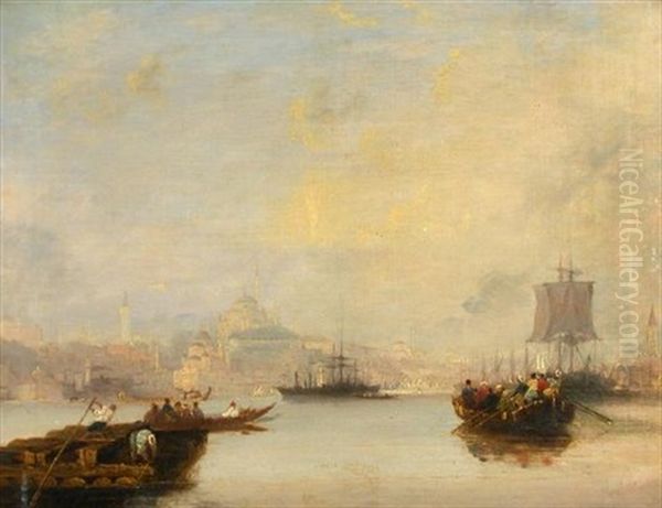 A View Of Istanbul From The Bosphorus Oil Painting by James Baker Pyne