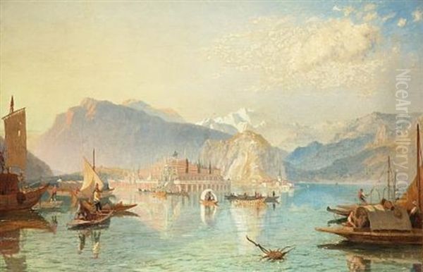 Rent Day At Isola-bella, Lago Maggiore Oil Painting by James Baker Pyne