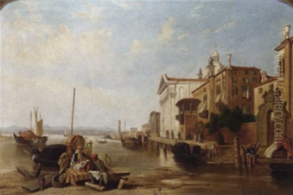 A Venetian Capriccio Oil Painting by James Baker Pyne