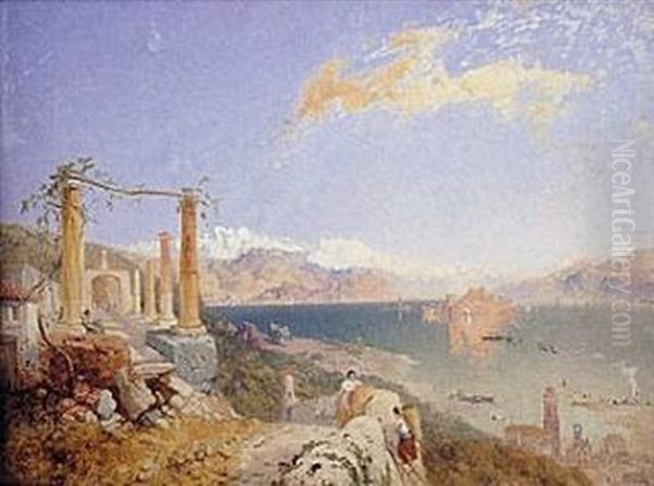 Italianate Landscape Oil Painting by James Baker Pyne