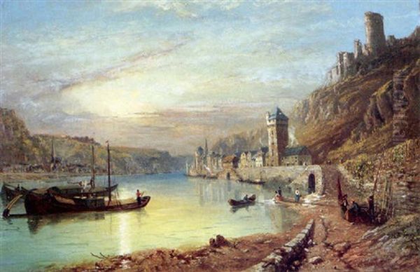 A View On The Rhine Oil Painting by James Baker Pyne