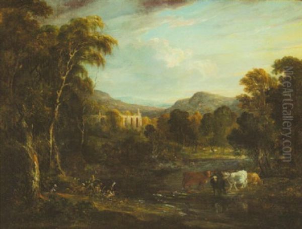 Bolton Abbey, Yorkshire Oil Painting by James Baker Pyne