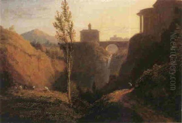 The Falls Of Tivoli Oil Painting by James Baker Pyne