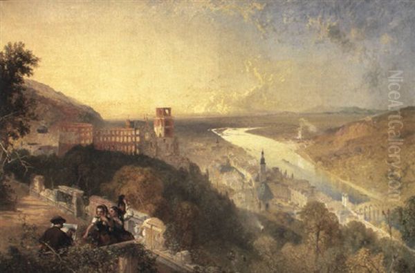 Heidelberg From The Terrace Oil Painting by James Baker Pyne