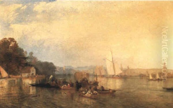 Windermere After The Regatta Oil Painting by James Baker Pyne