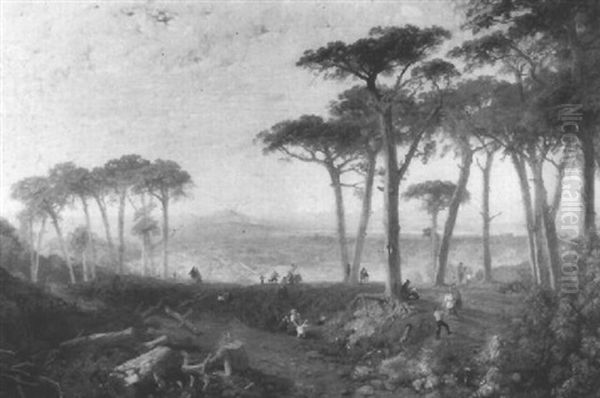 Harrow On The Hill From Hampstead Heath Oil Painting by James Baker Pyne