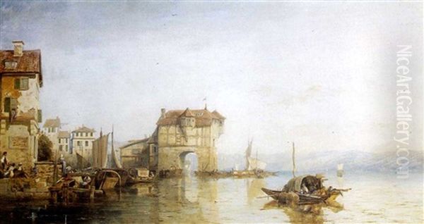 The Lake Of Zurich Oil Painting by James Baker Pyne