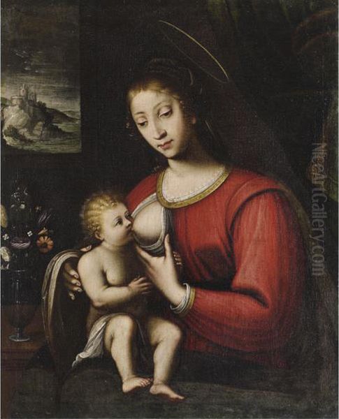 Madonna Del Latte Oil Painting by Giovanni Antonio Boltraffio