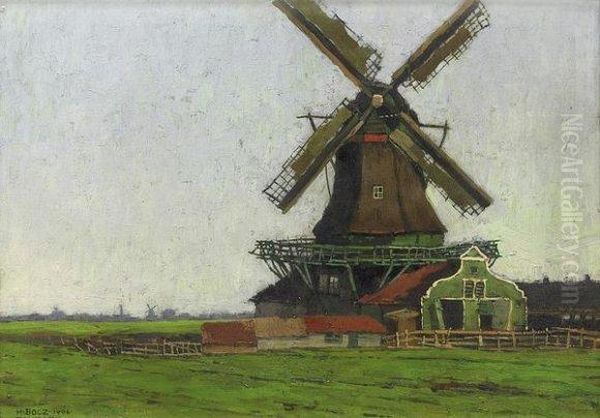 Holzsagemuhle In Zaandam Oil Painting by Hanns Bolz