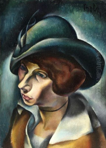 Dame Mit Hut Oil Painting by Hanns Bolz