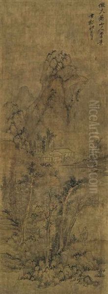 Landscape After Yuan Huang Gongwang Oil Painting by  Qi Zijia