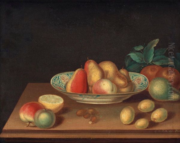 Still Life With Fruit And Nuts Oil Painting by Lars Henning Boman