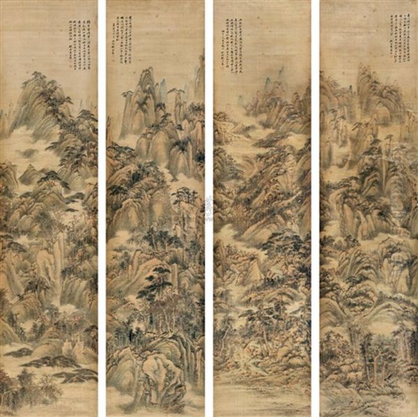 Landscape (4 Works) Oil Painting by  Qian Weiqiao