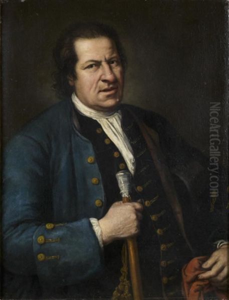 Portrait De Gentilhomme En Habit Bleu Oil Painting by Sebastiano Bombelli