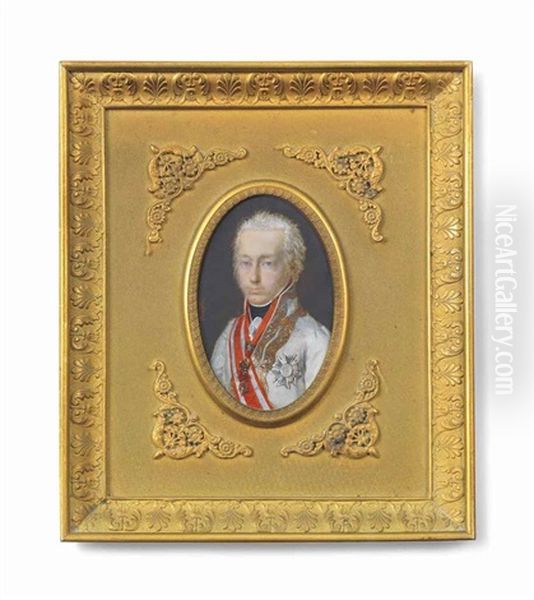 Ferdinand Iii Of Habsburg (1759-1824), Grand-duke Of Tuscany 1790-1801, In The Uniform Of An Austrian Field Marshal, Wearing The Order Of The Golden Fleece And The Red Sash And Breast-star Of The Order Of St Joseph Of Tuscany Oil Painting by Ferdinando Paul Louis Quaglia