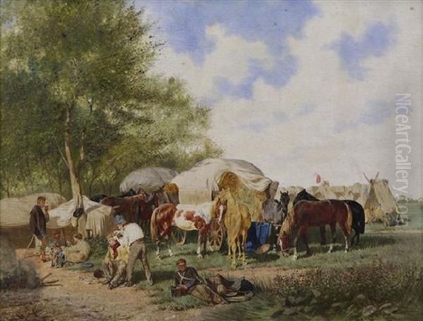 Military Encampment by Franz Quaglio