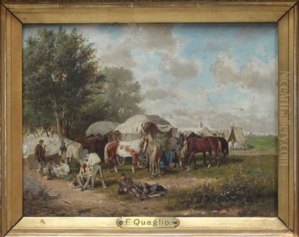 Kaukasisches Zeltlager Oil Painting by Franz Quaglio