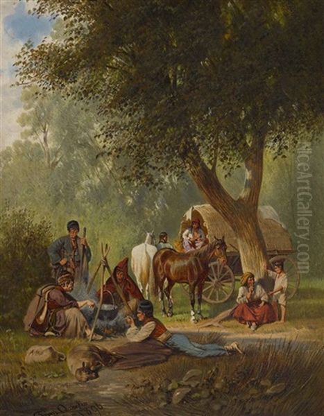 Lagerszene Oil Painting by Franz Quaglio