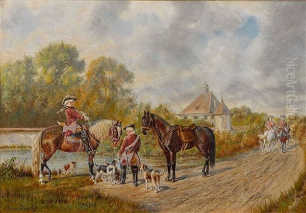 Heimkehr Von Der Fuchsjagd Oil Painting by Franz Quaglio