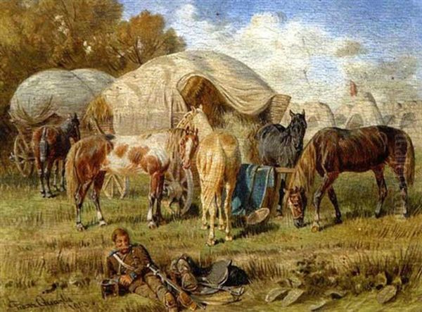 Feldlager Oil Painting by Franz Quaglio