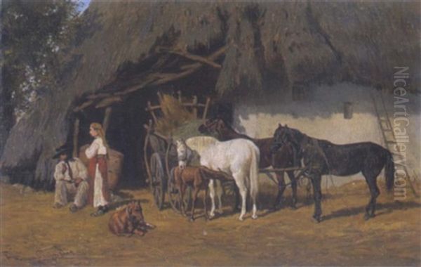 Bauernleben Oil Painting by Franz Quaglio