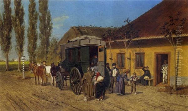 Rast Der Kutsche Oil Painting by Franz Quaglio