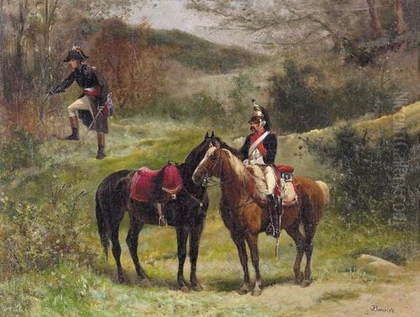 Napoleon Beobachtet Den Feind. Oil Painting by Karel Frederik Bombled