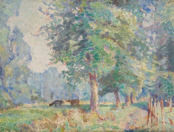 Allee Ensoleillee Oil Painting by Henri Quantin